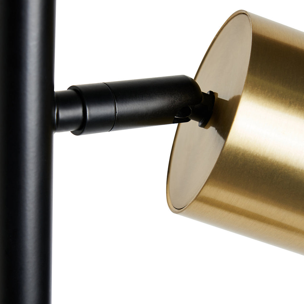 Inlight Carana Matt Black Brass effect LED Floor lamp