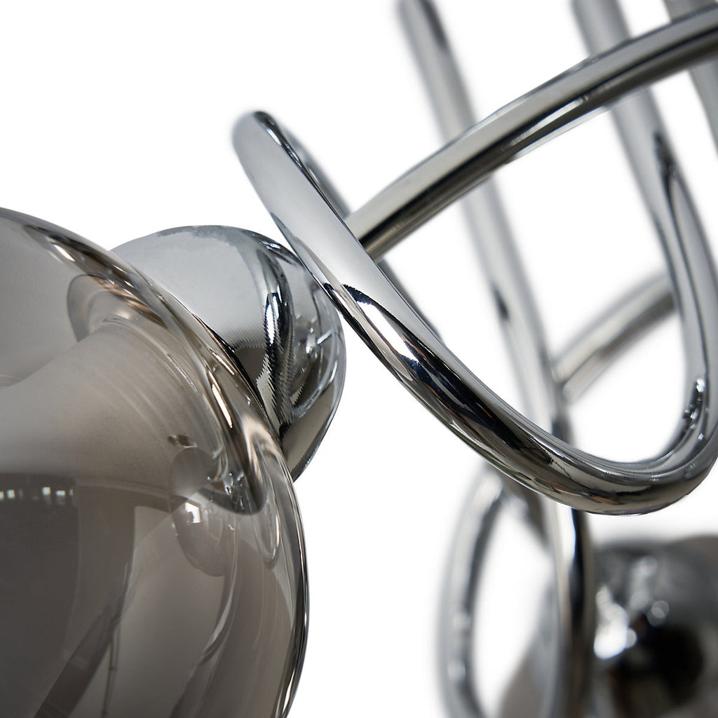Inlight Elevate Glass & steel Chrome & smoked glass effect 3 Lamp Ceiling light