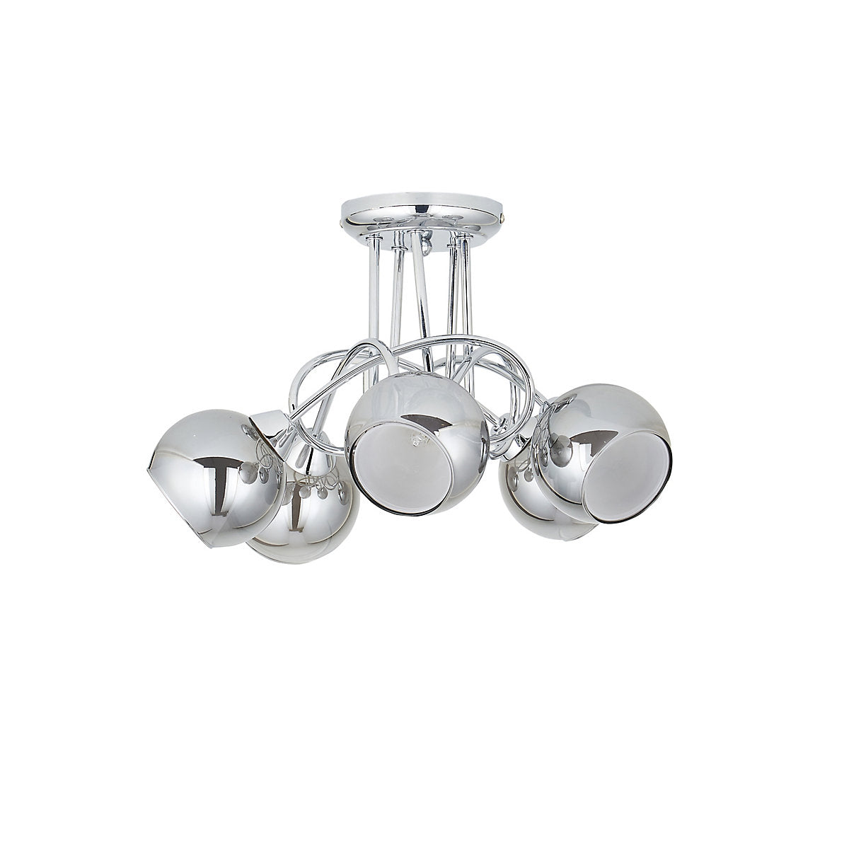 Inlight Elevate Gloss Glass & steel Chrome & smoked glass effect 5 Lamp LED Ceiling light