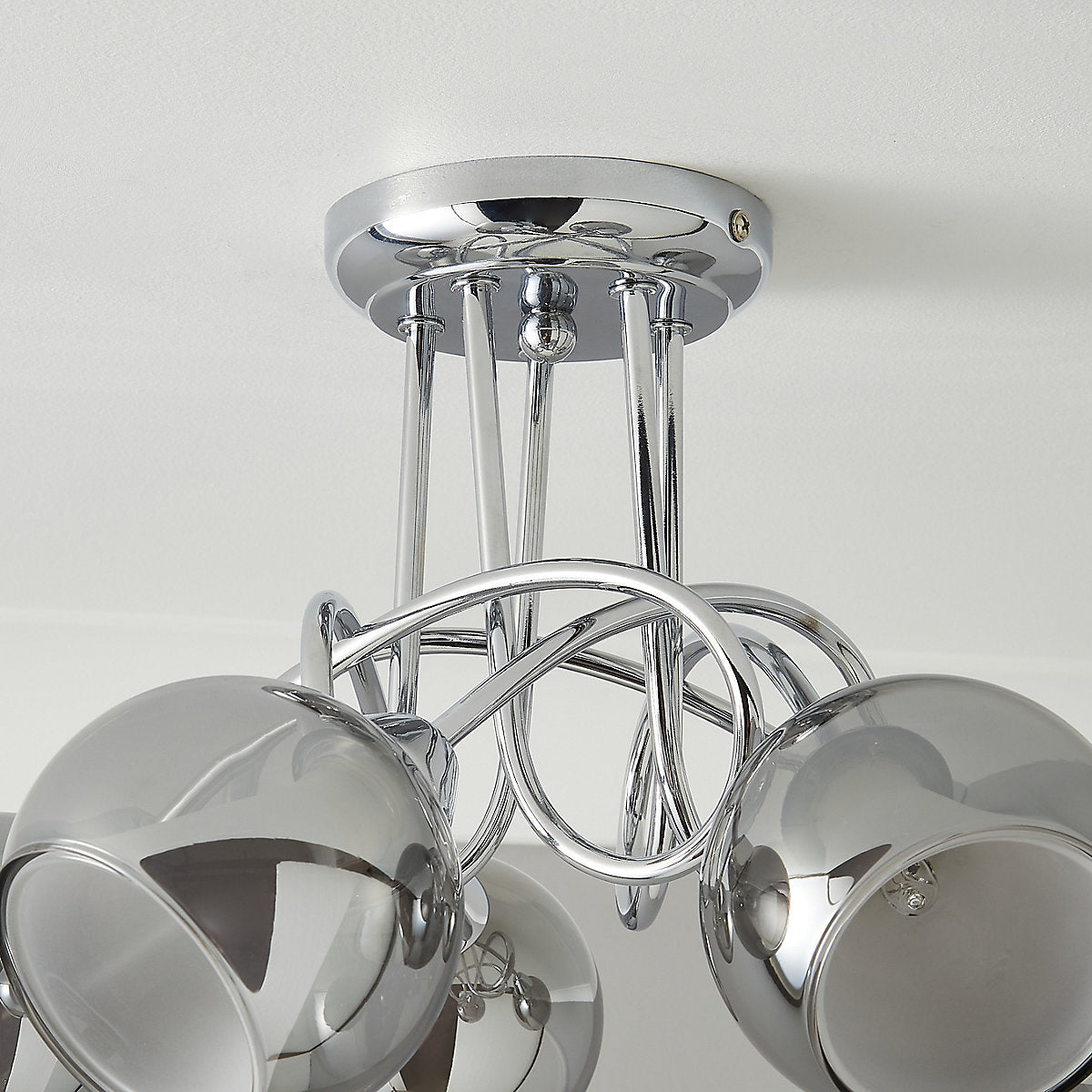Inlight Elevate Gloss Glass & steel Chrome & smoked glass effect 5 Lamp LED Ceiling light