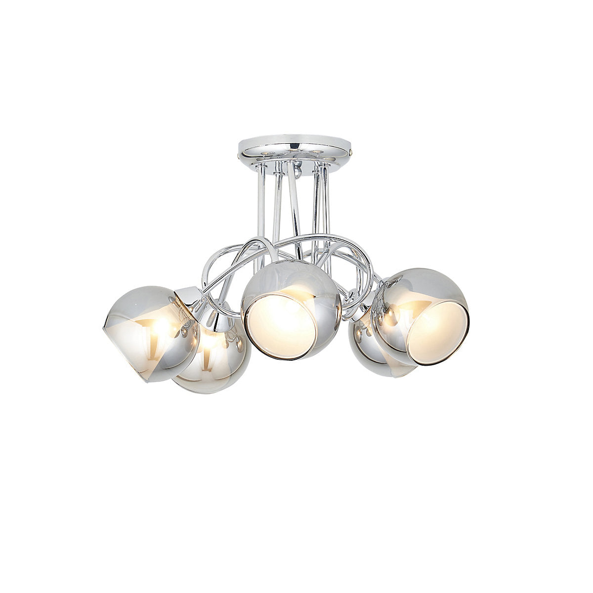 Inlight Elevate Gloss Glass & steel Chrome & smoked glass effect 5 Lamp LED Ceiling light