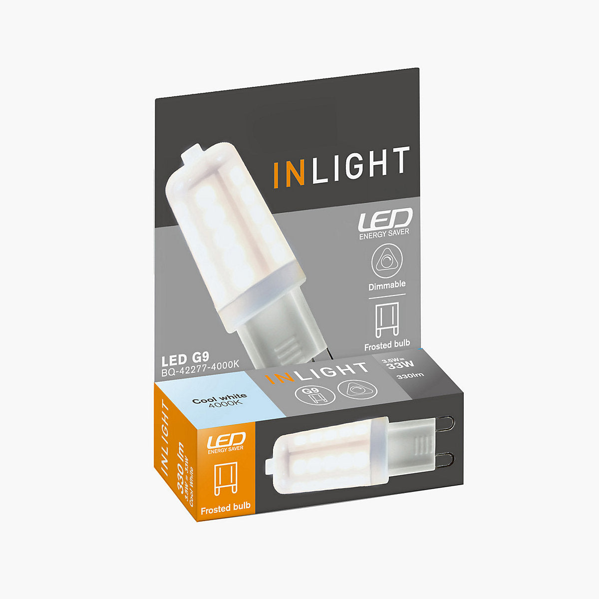 Inlight G9 3.5W 330lm 360° Frosted Capsule Cool white LED Dimmable LED Light bulb