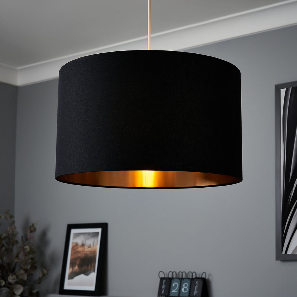 Inlight Helene Black & Gold Foil Lamp shade (D)40cm