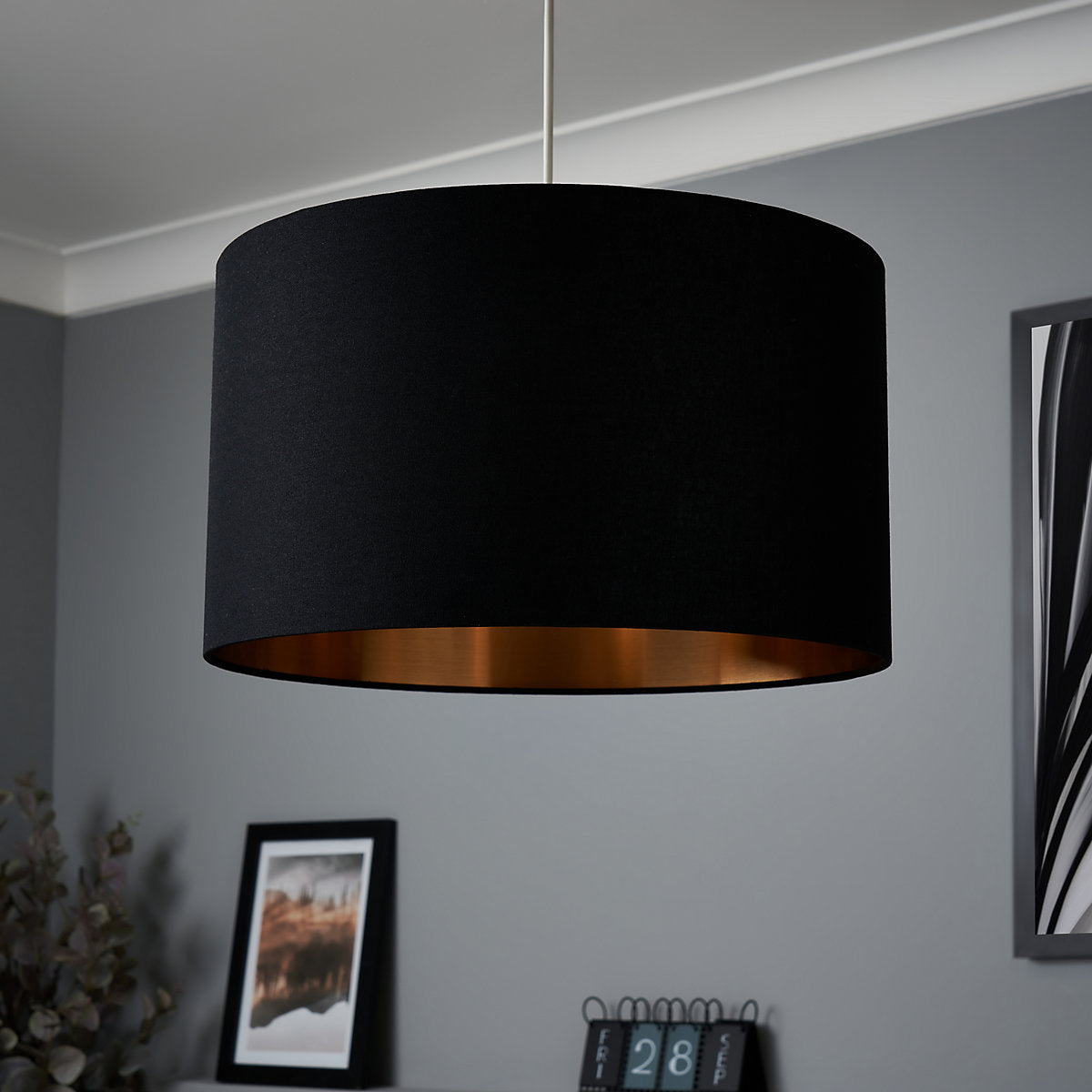 Inlight Helene Black & Gold Foil Lamp shade (D)40cm