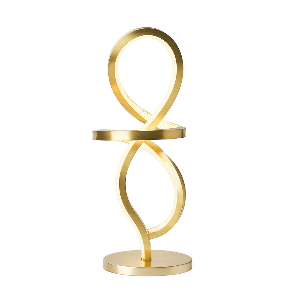 Inlight Leda Round Brushed Satin Brass effect Integrated LED Table lamp