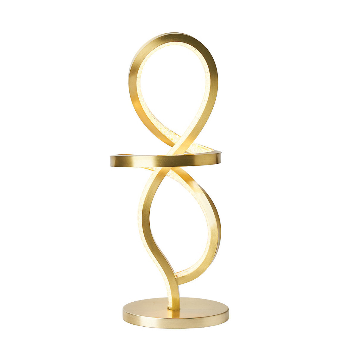 Inlight Leda Round Brushed Satin Brass effect Integrated LED Table lamp