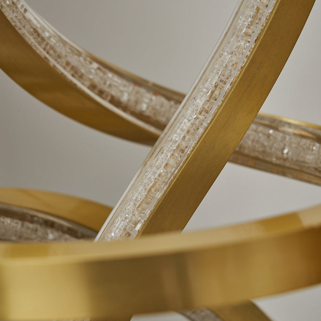 Inlight Leda Round Brushed Satin Brass effect Integrated LED Table lamp