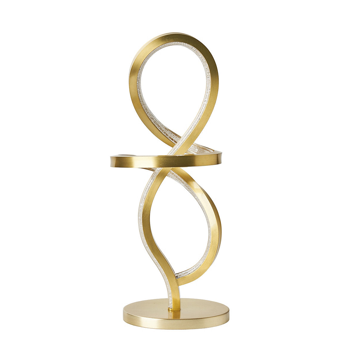 Inlight Leda Round Brushed Satin Brass effect Integrated LED Table lamp