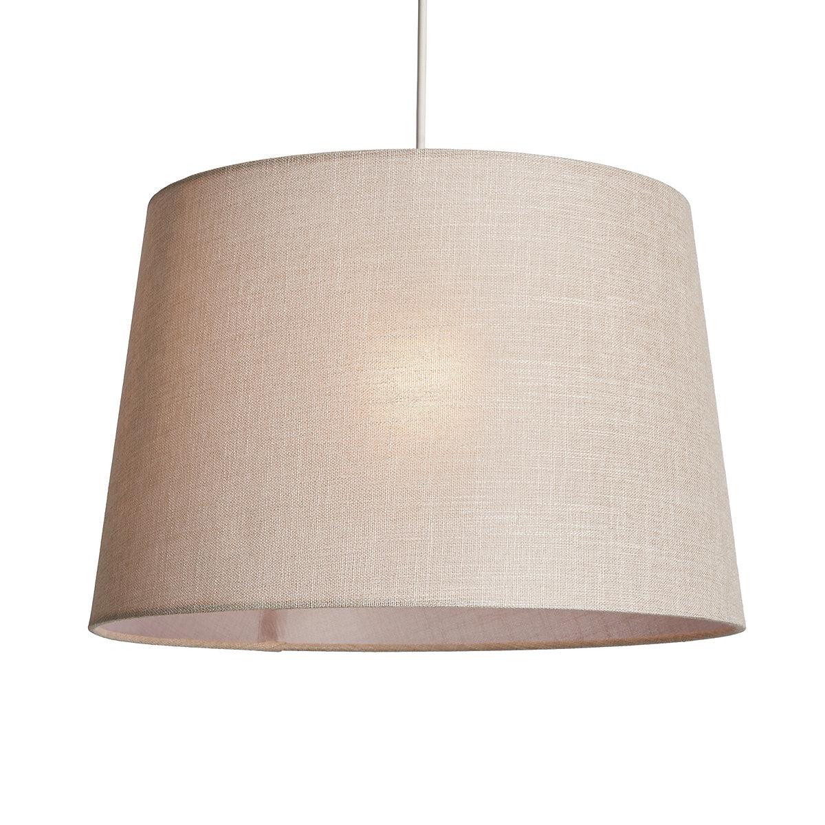 Inlight Petra Natural Woven effect Slubby Cylinder Light shade (D)40cm