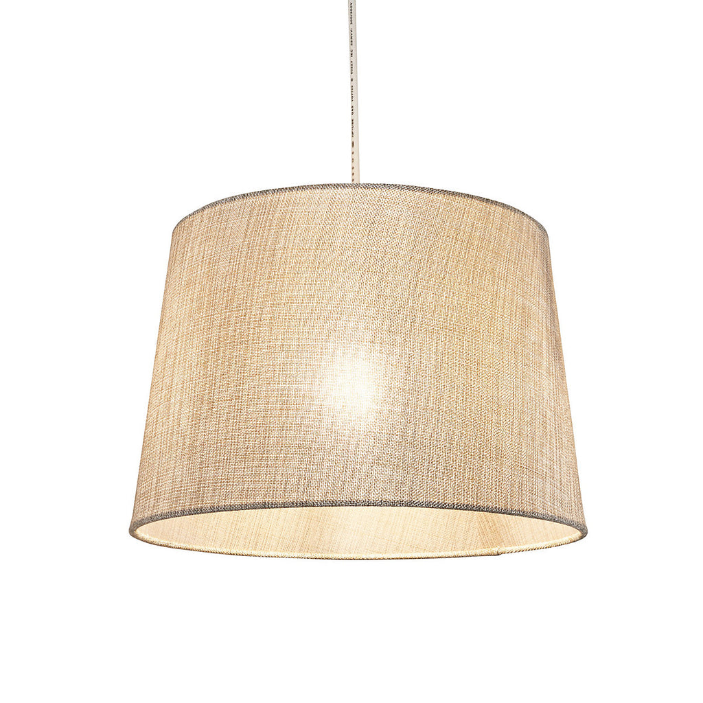 Inlight Ponte Light Grey Metallic effect Contemporary Cylinder Light shade (D)30cm