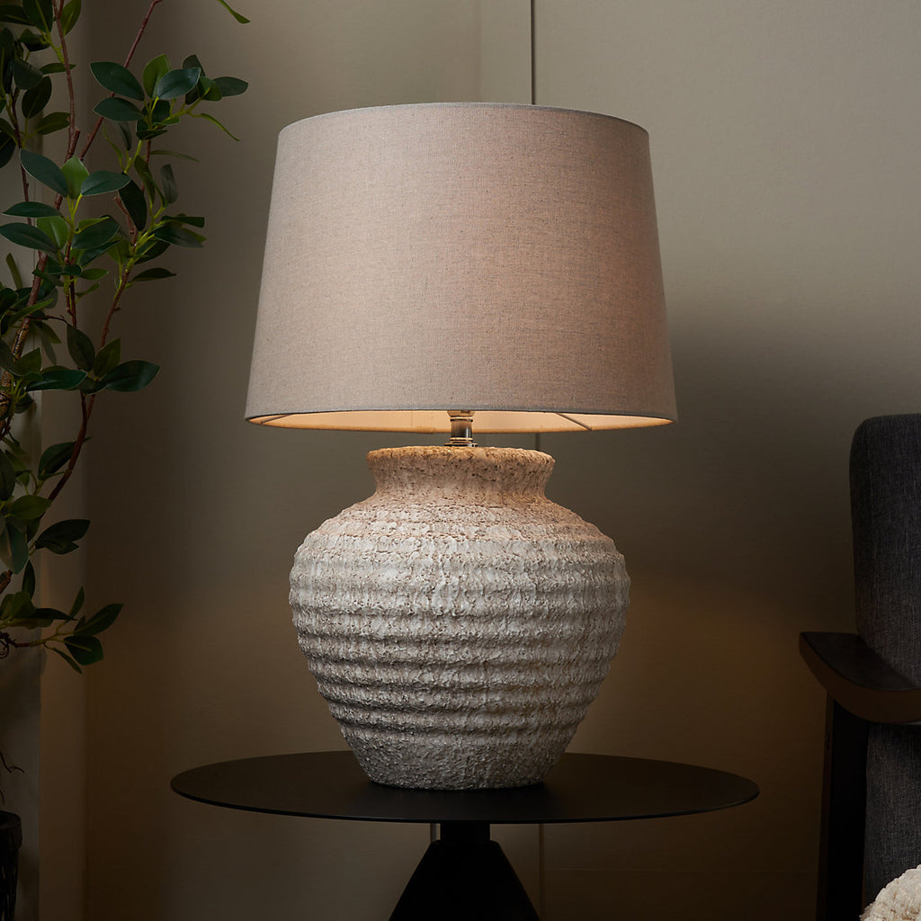 Inlight Riacho Round Matt Sand effect Table lamp