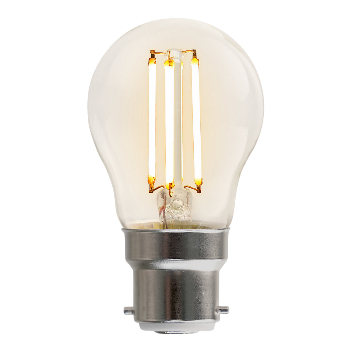 Jacobsen B22 3.4W 470lm 320° Transparent Mini globe Warm white LED filament Light bulb, Pack of 2
