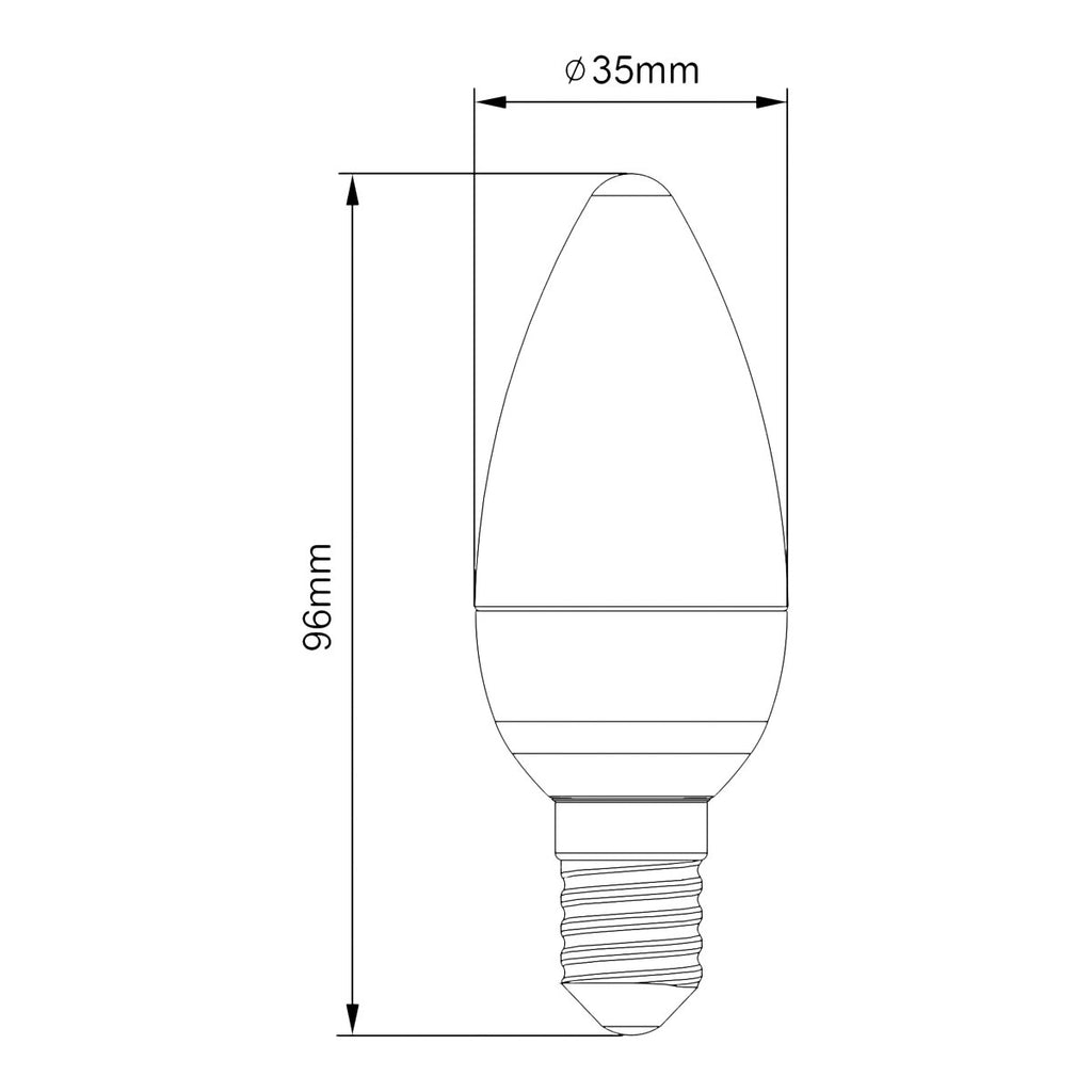Jacobsen E14 3.4W 470lm 270° Candle Cool white LED Dimmable Light bulb, Pack of 2
