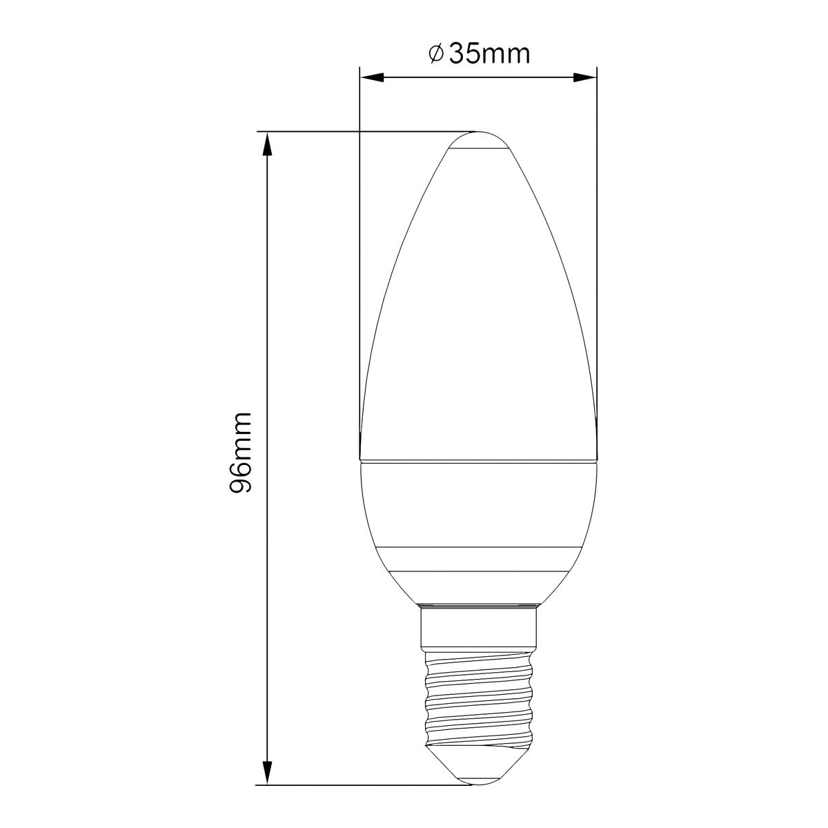 Jacobsen E14 3.4W 470lm 270° Candle Cool white LED Dimmable Light bulb, Pack of 2