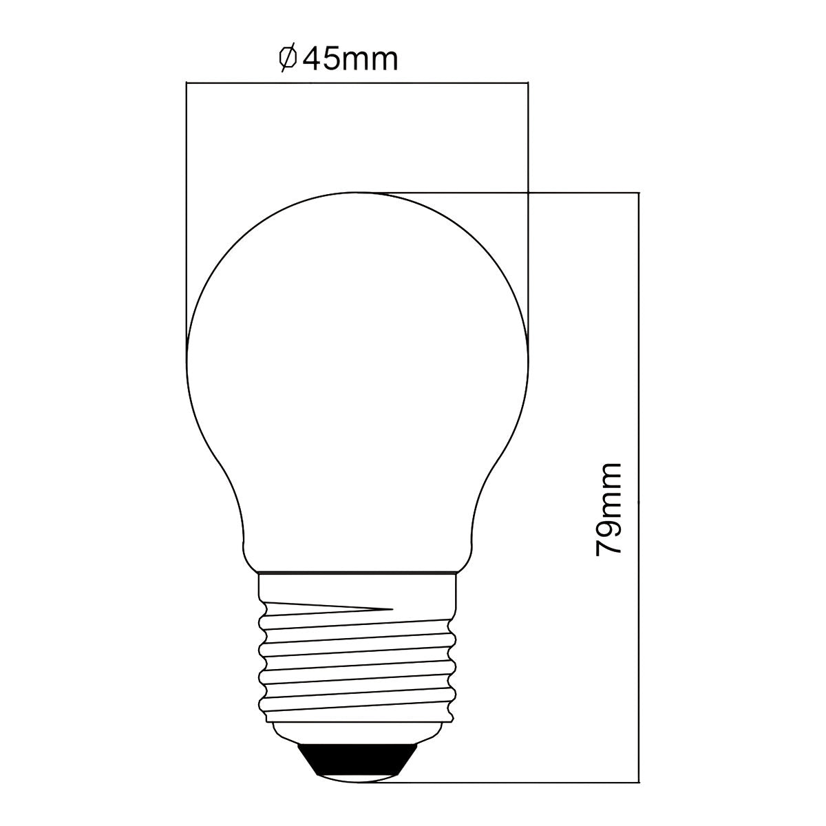 Jacobsen E27 3.4W 470lm 320° Milky Mini globe Cool white LED filament Light bulb, Pack of 2