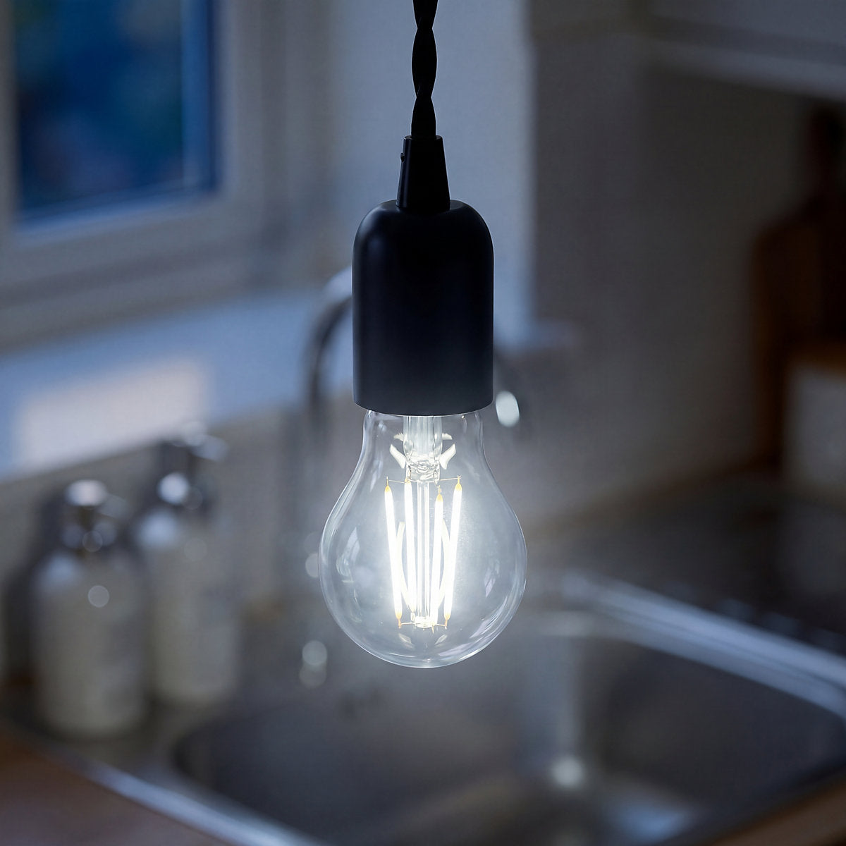 Jacobsen E27 3.8W 806lm 320° Transparent A60 Cool white LED filament Dimmable Light bulb
