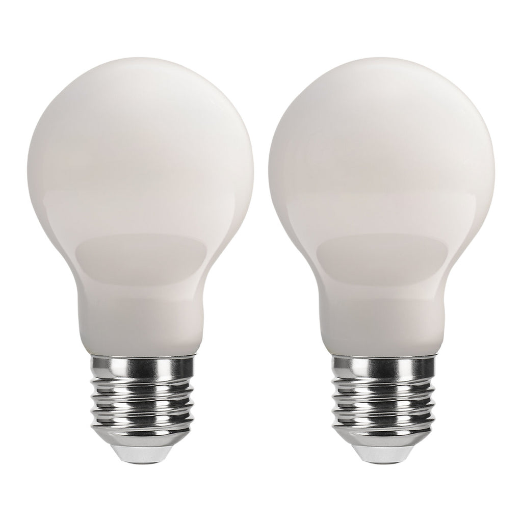 Jacobsen E27 5.9W 806lm 320° Milky A60 Warm white LED filament Dimmable Light bulb, Pack of 2