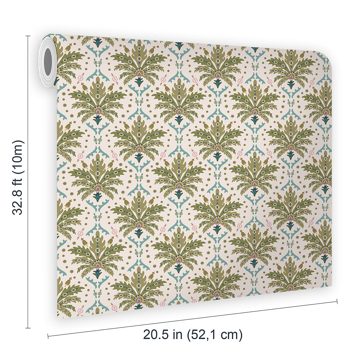 Joules Sophisticated Country Cream & Multicolour Palm Leaves Patterned Smooth Wallpaper
