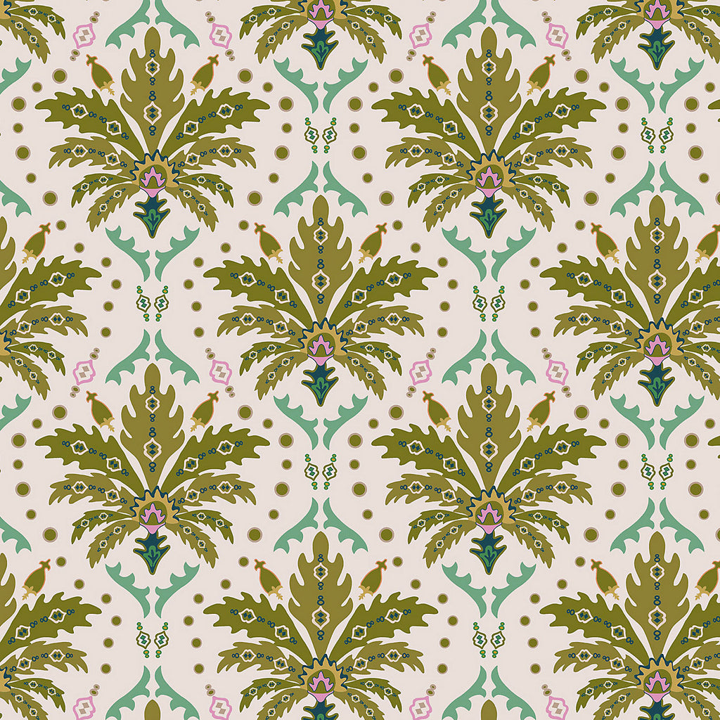 Joules Sophisticated Country Cream & Multicolour Palm Leaves Patterned Smooth Wallpaper