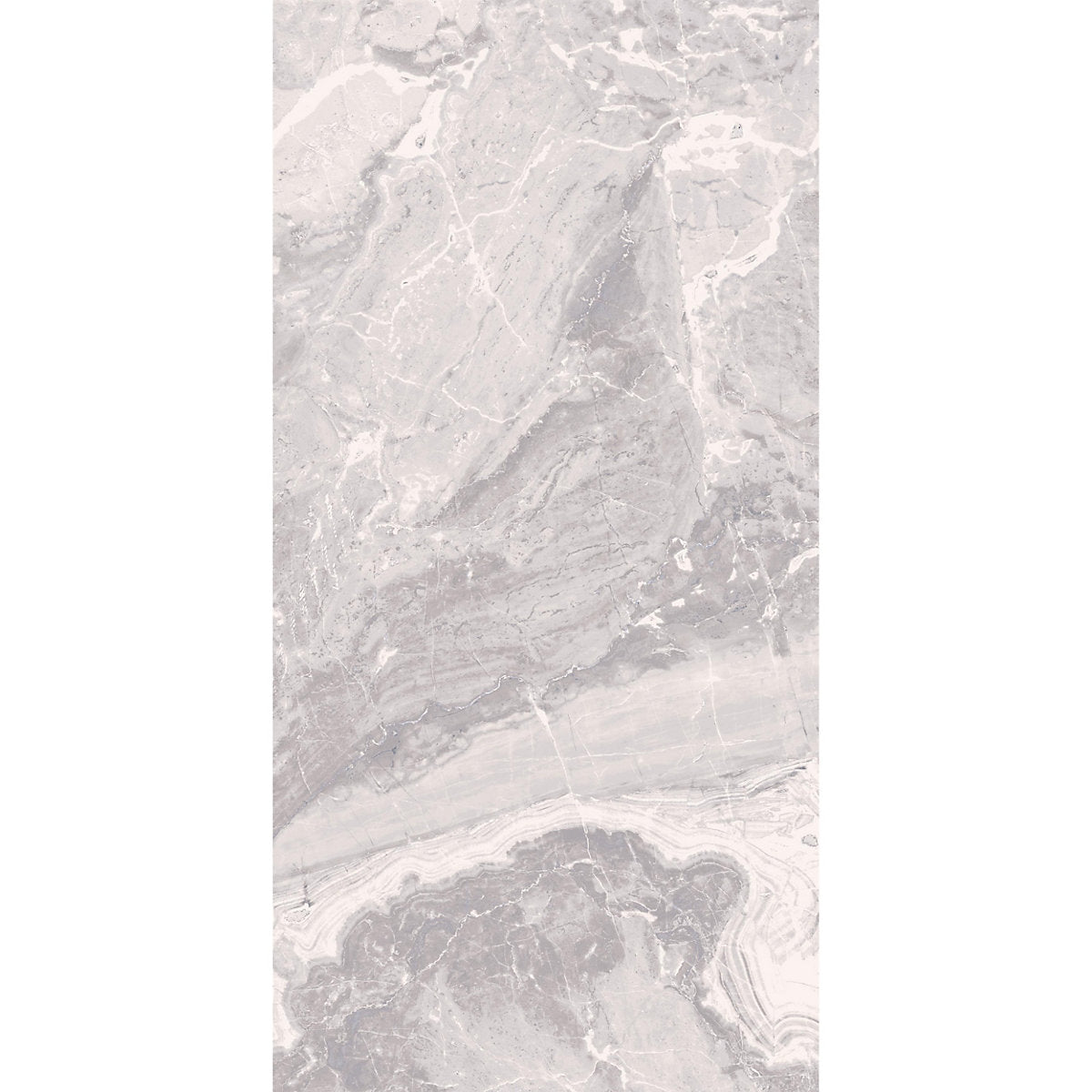 Kale Rockwell Grey Gloss Marble effect Ceramic Indoor Wall tile, Pack of 6, (L)600mm (W)300mm
