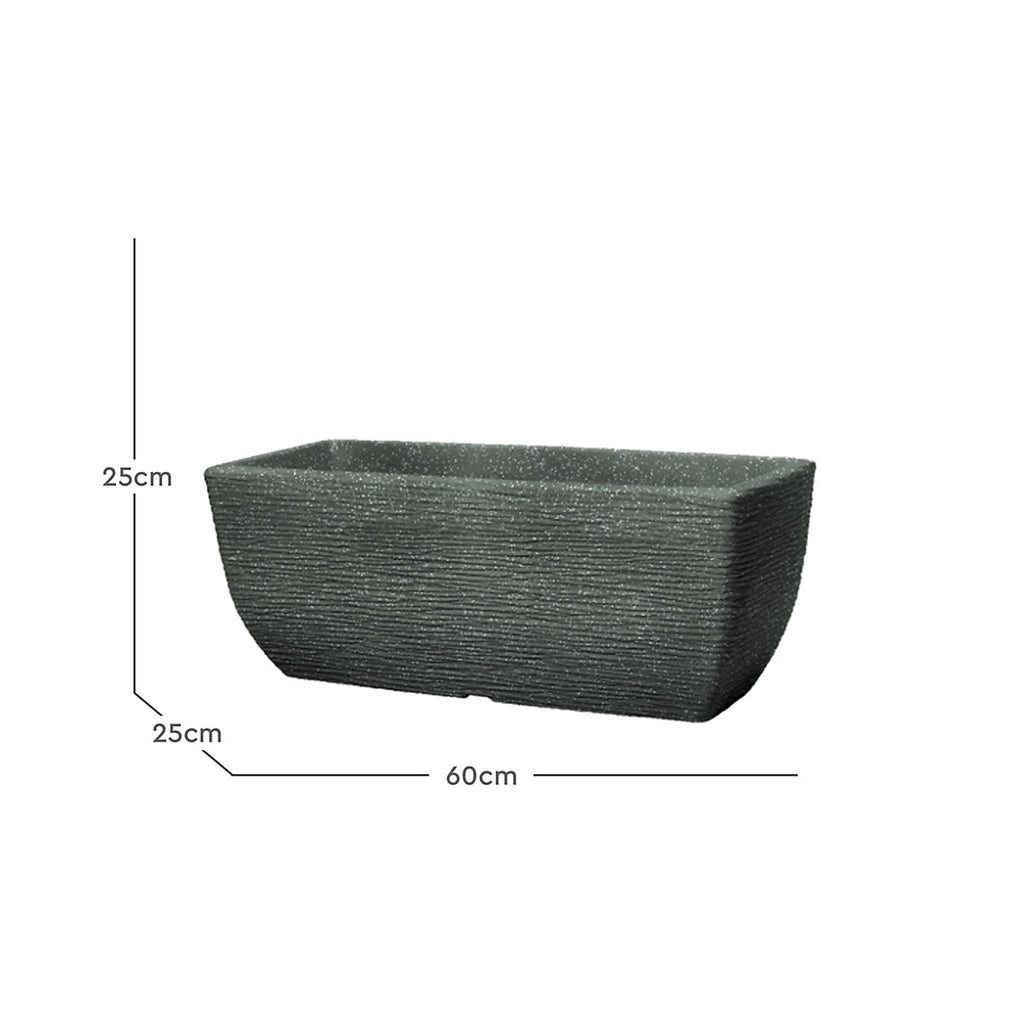 Keter Cotswold Rectangular Resin Trough 20L (W)60cm- Millstone Grey