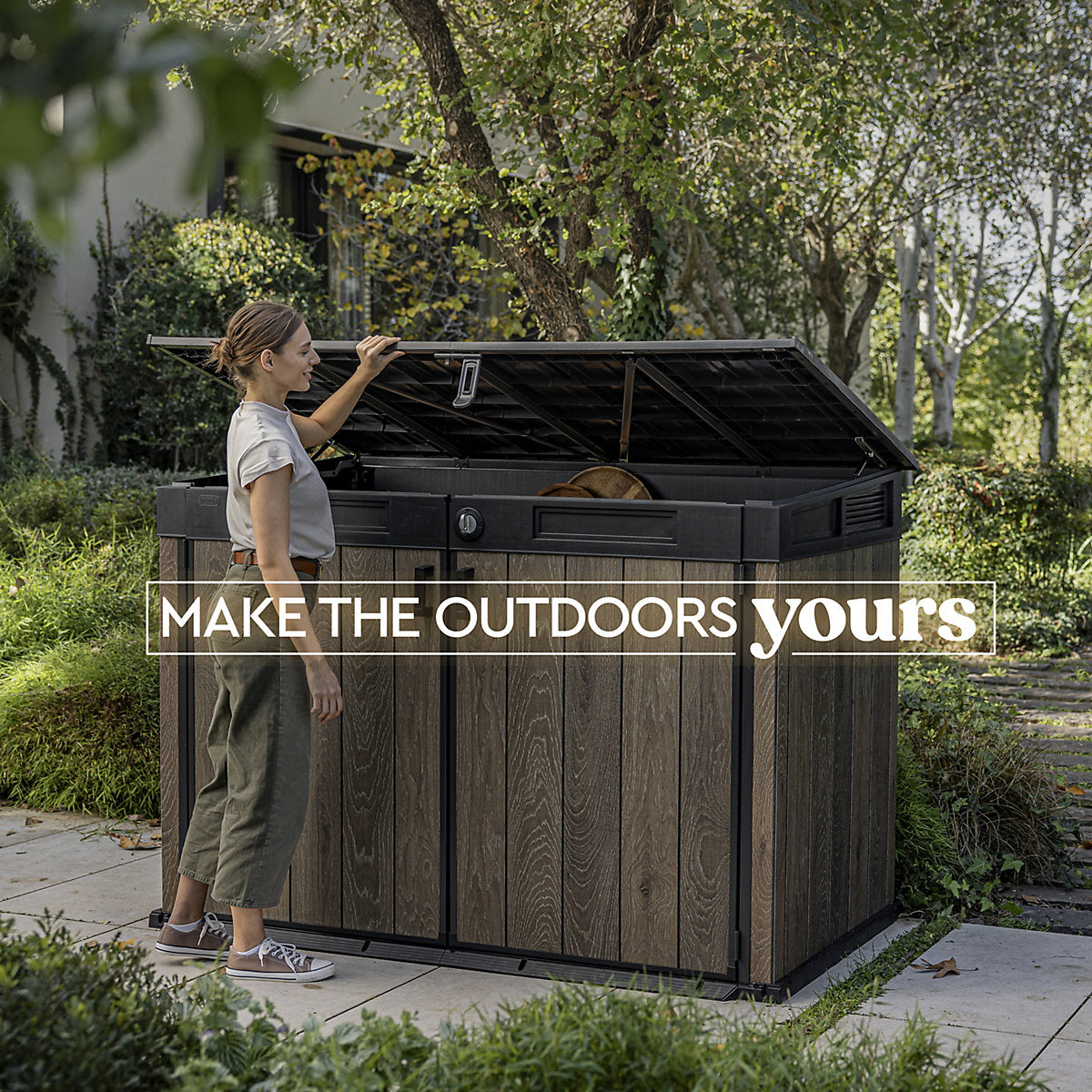 Keter Signature Decocoat 2020L Resin 6x3ft Garden storage - Walnut (H) 1.33m x (W) 1.91m
