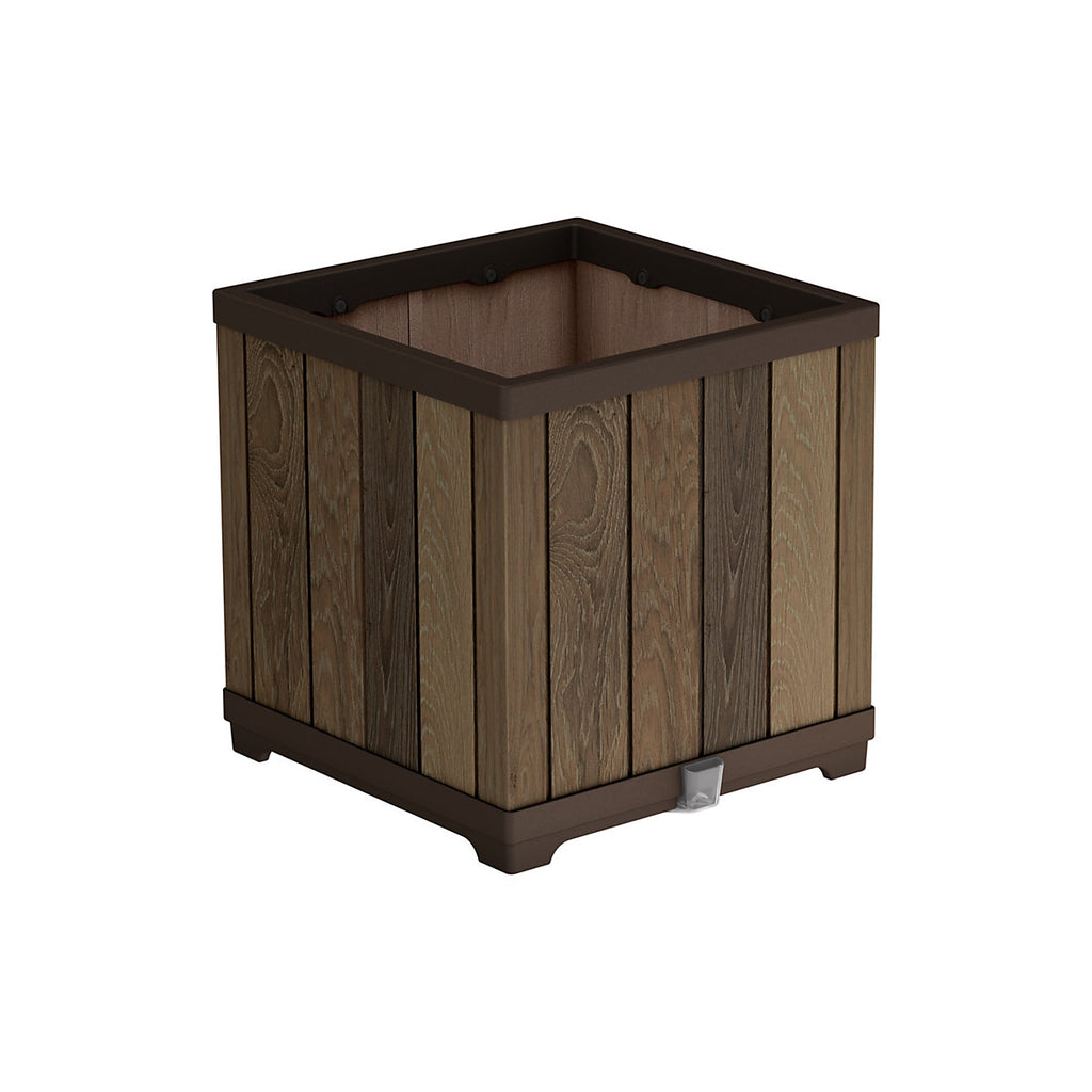 Keter Signature Square Plastic resin Planter 81L - Walnut