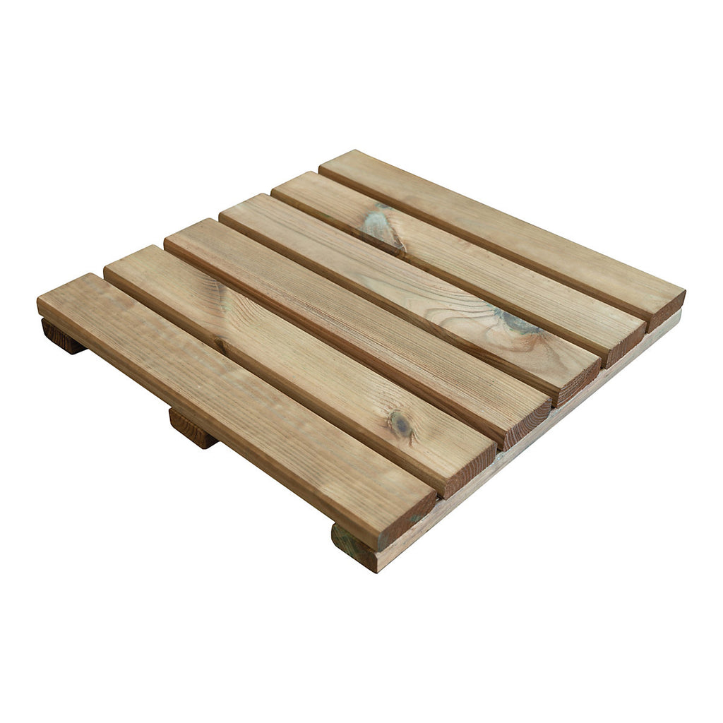 Klikstrom Maloy Brown Pine Deck tile (L)40cm (W)40cm (T)40mm