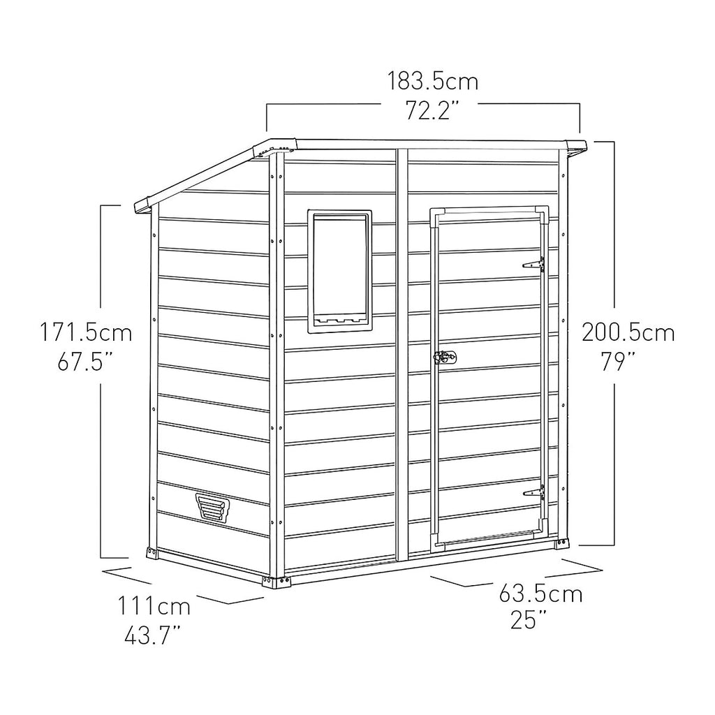 Klikstrom Senner 6x4 ft Pent Grey Shed with floor & 1 window