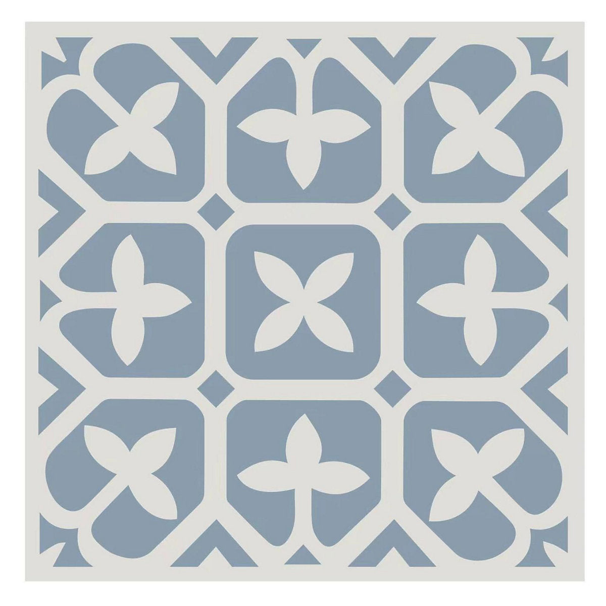 Kraus Crosshaven Blue & white Patterned Mosaic effect Self-adhesive Vinyl tile, 0.93m²