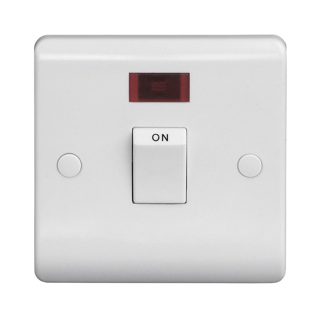 LAP 20A Rocker Raised slim Control switch Gloss White LED indicator