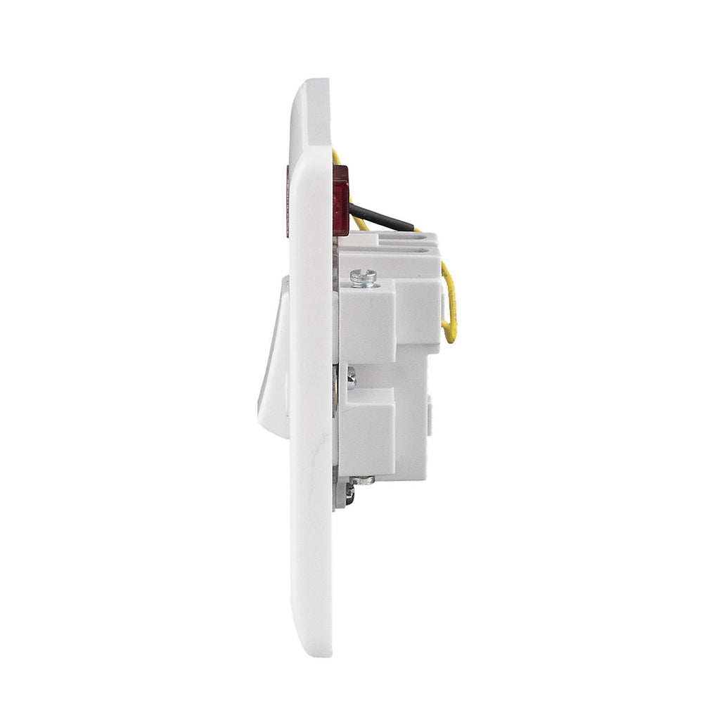 LAP 20A Rocker Raised slim Control switch Gloss White LED indicator