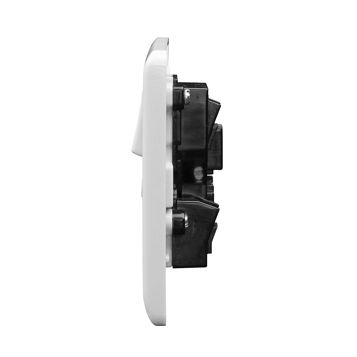 LAP Single 13A Mains fed Gloss White Right Socket with 2 poles