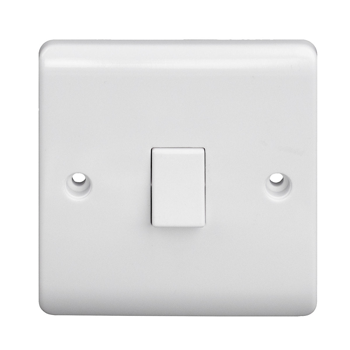 LAP White 10A 1 way 1 gang Raised slim Light Switch, Pack of 5