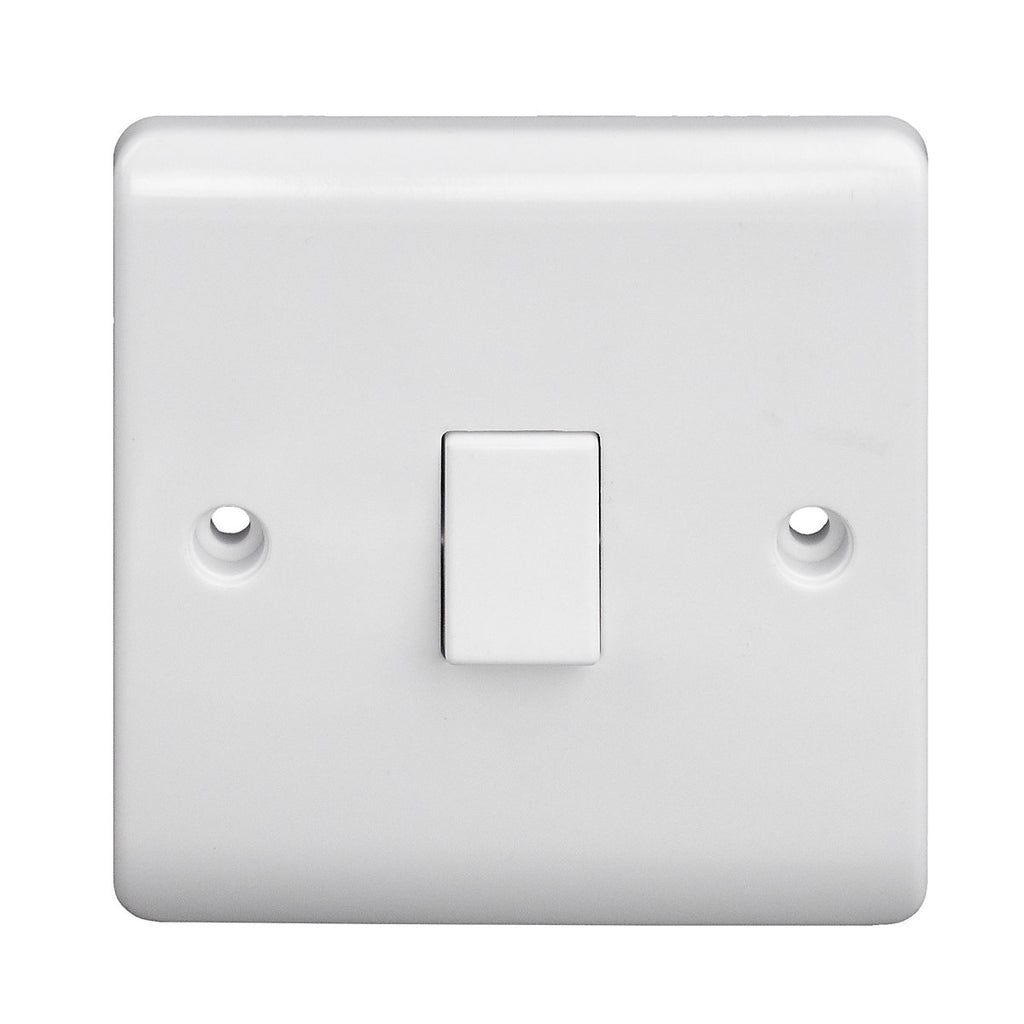 LAP White 10A 1 way 1 gang Raised slim Light Switch