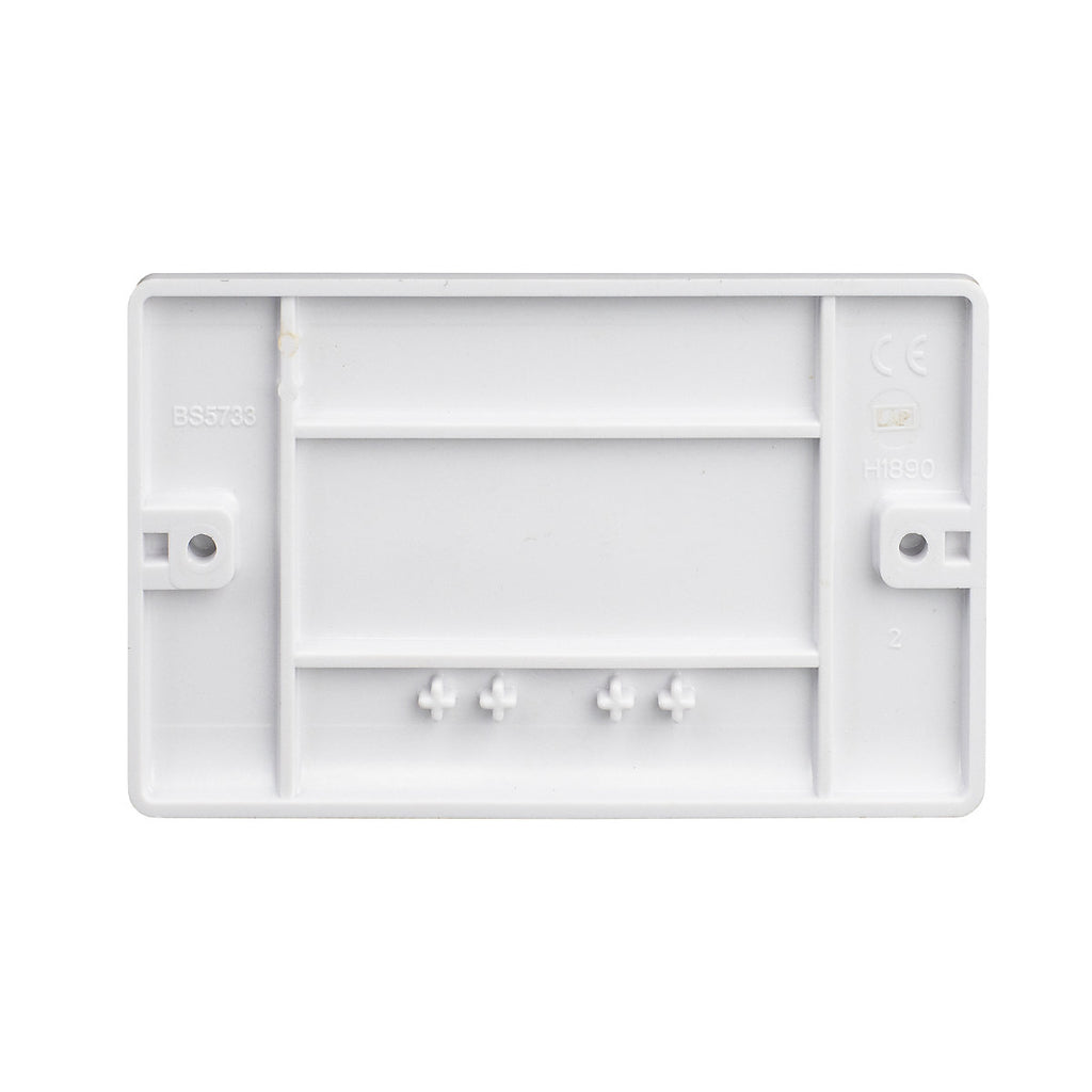 LAP White 2 gang Raised slim profile Blanking plate