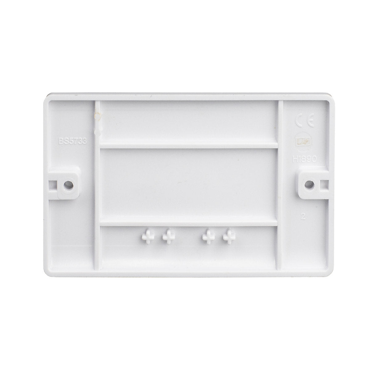 LAP White 2 gang Raised slim profile Blanking plate