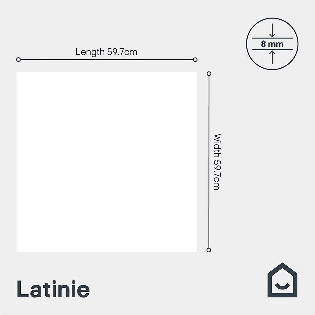 Latinie White Matt Porcelain Indoor Wall & floor Tile, Pack of 3, (L)597mm (W)597mm