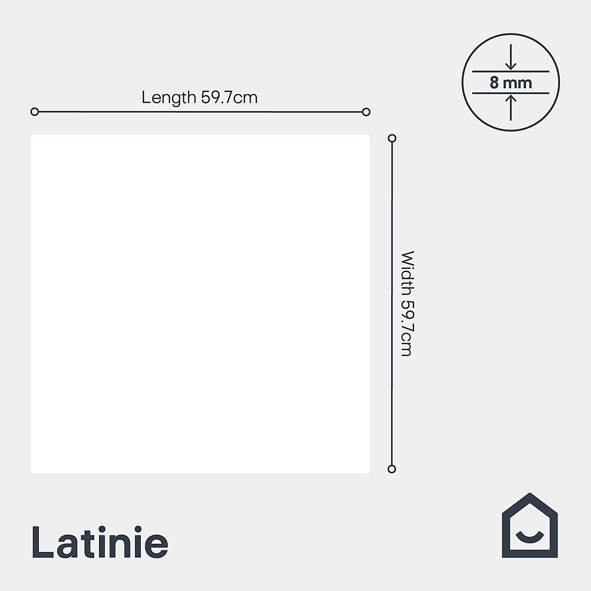 Latinie White Matt Porcelain Indoor Wall & floor Tile, Pack of 3, (L)597mm (W)597mm