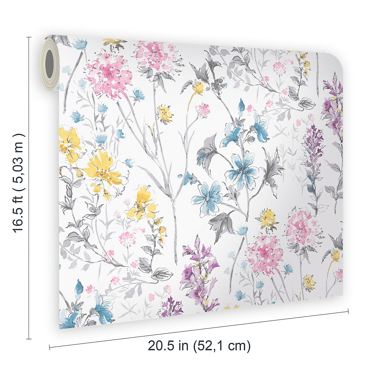 Laura Ashley Abstract Multicolour Wild meadow Smooth Wallpaper