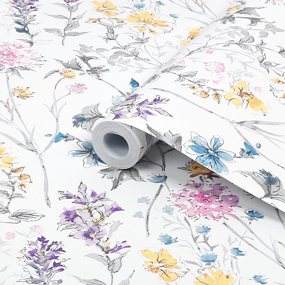Laura Ashley Abstract Multicolour Wild meadow Smooth Wallpaper