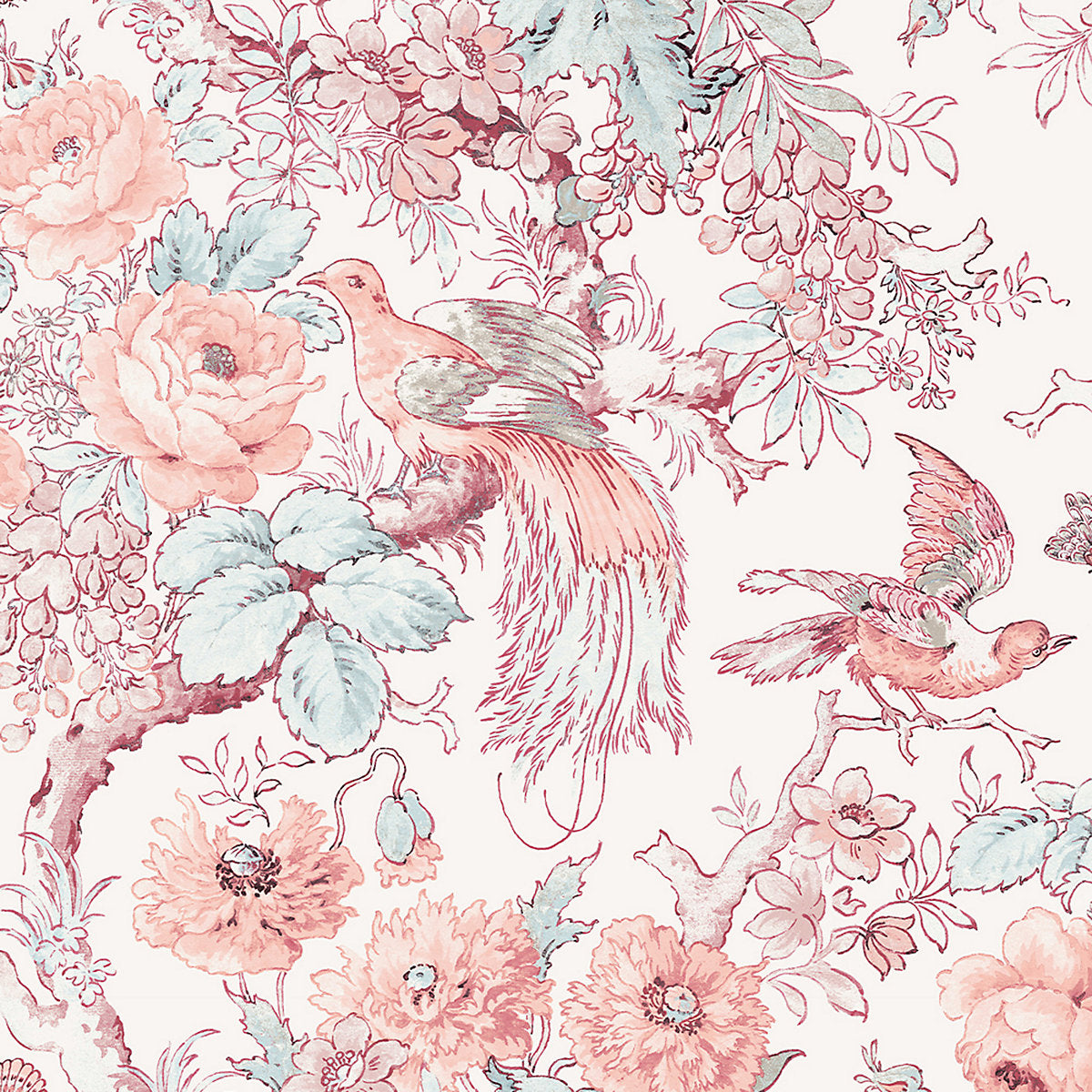 Laura Ashley Birtle Blush Floral Smooth Wallpaper