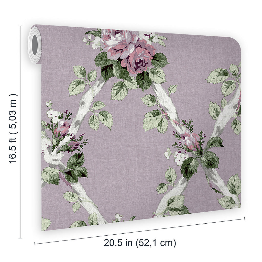 Laura Ashley Elwyn Grape Floral Smooth Wallpaper
