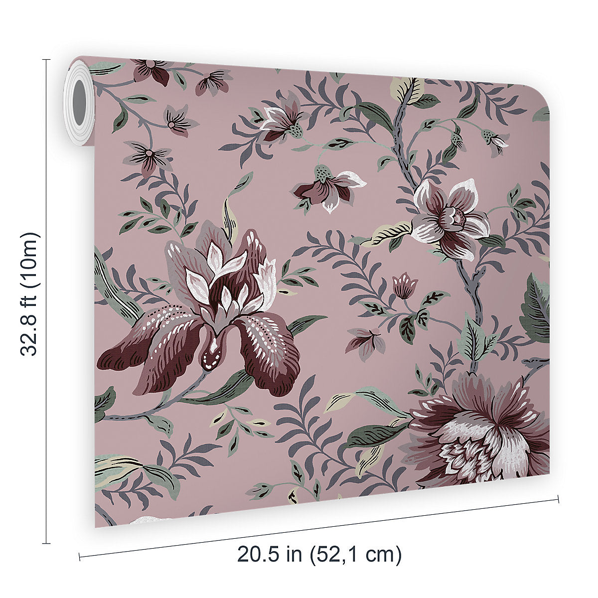 Laura Ashley Faded Glamour Edita’s Garden Pale Blackberry Smooth Wallpaper