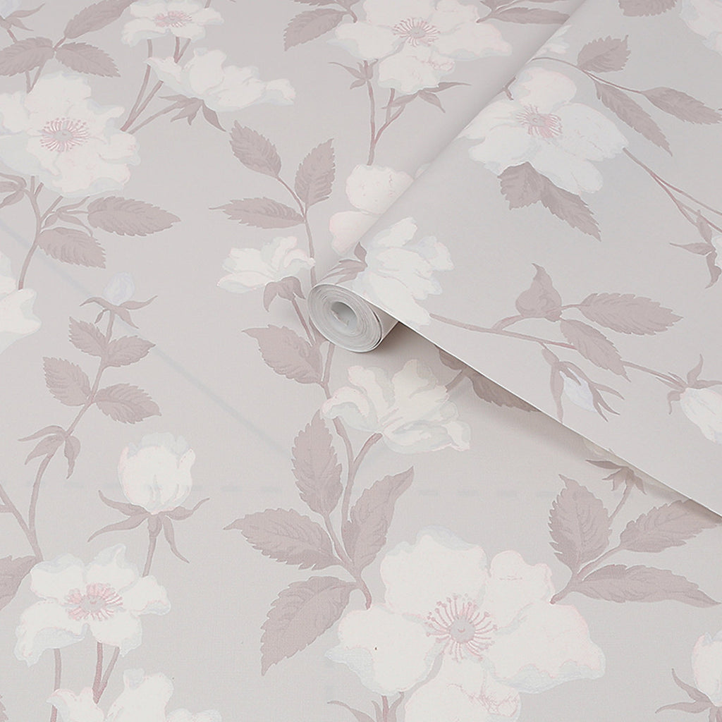 Laura Ashley Fleurir Sugared violet Floral Smooth Wallpaper