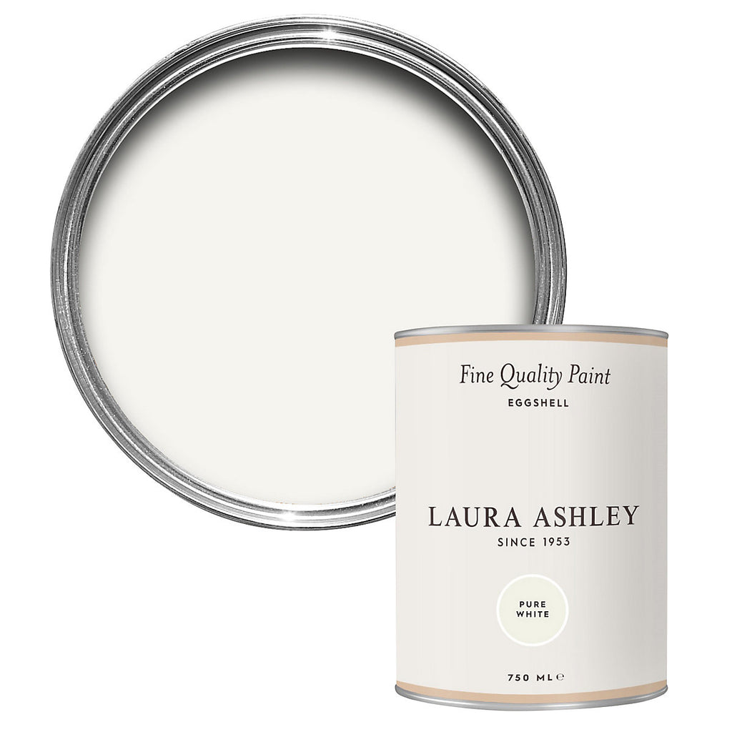 Laura Ashley Pure White Eggshell Emulsion paint, 750ml