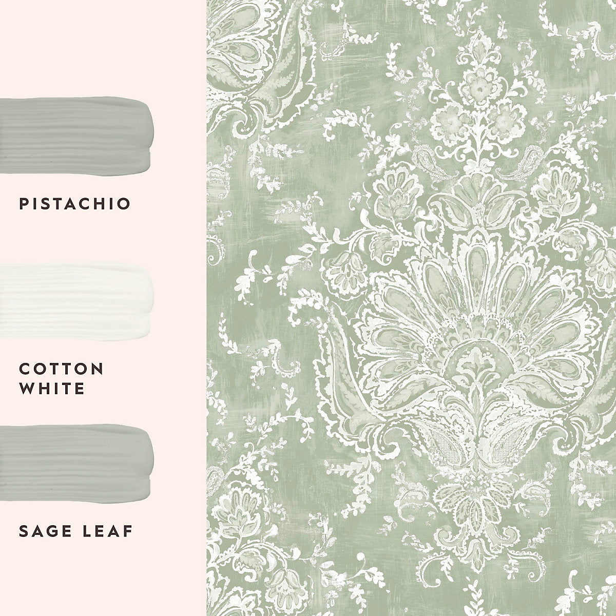Laura Ashley Sage Patterned Smooth Wallpaper