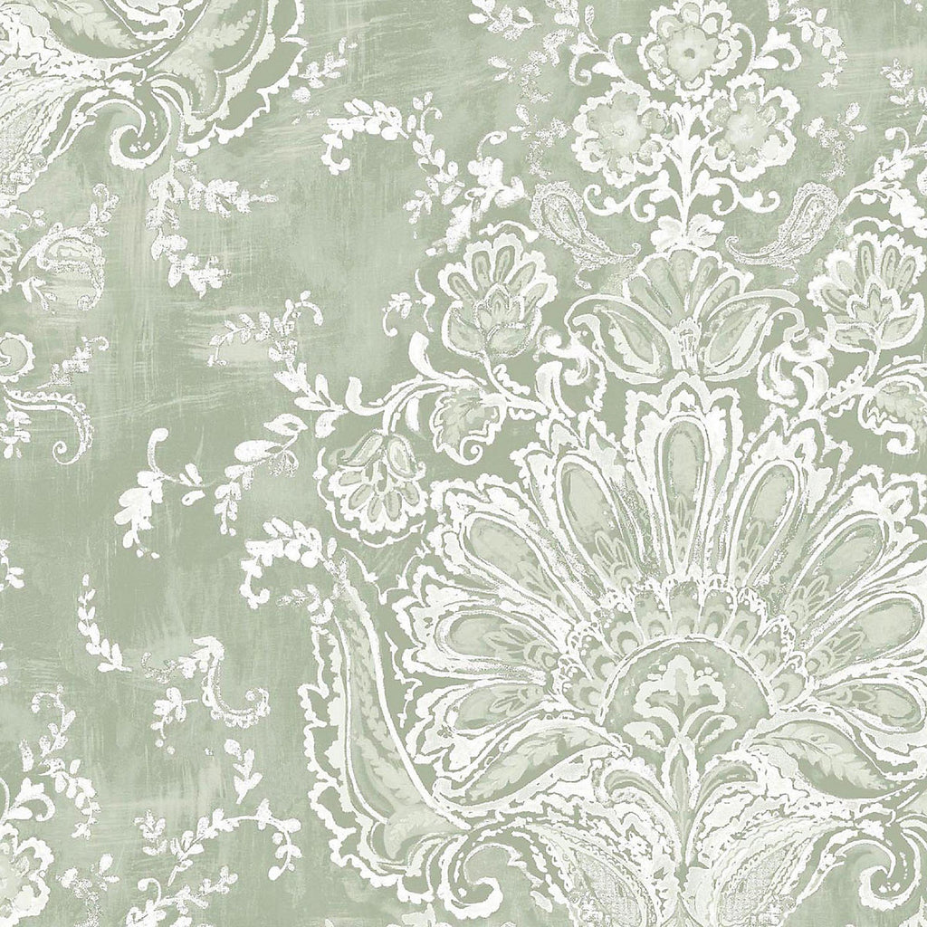 Laura Ashley Sage Patterned Smooth Wallpaper