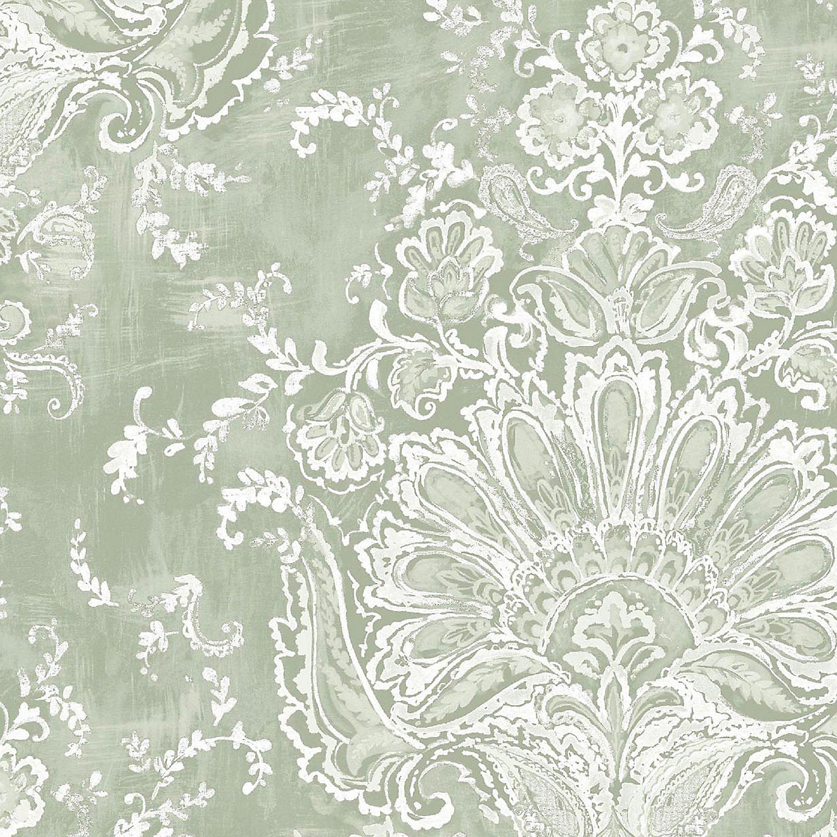 Laura Ashley Sage Patterned Smooth Wallpaper