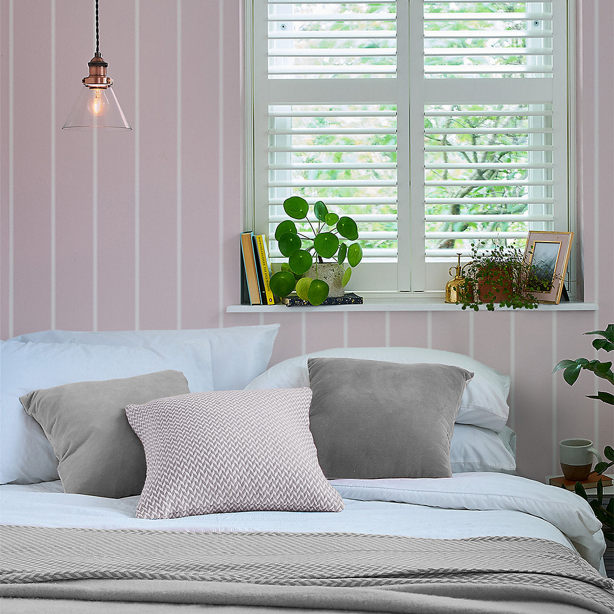 Laura Ashley Saltram Amethyst Stripe Smooth Wallpaper Sample